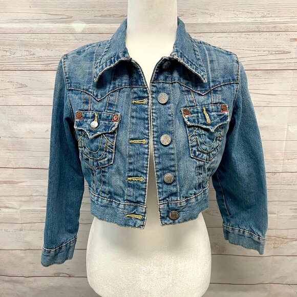 True Religion Jimmy Cropped Jean Jacket - Picture 1 of 6